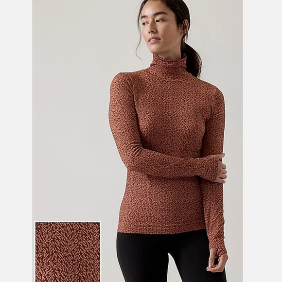 Athleta Flurry Seamless Turtleneck | Size XS | Color: Abstract Conch Pink - Picture 2 of 11